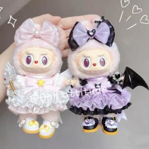 output (29) Kuromi and Sakura skirt suit for labubu