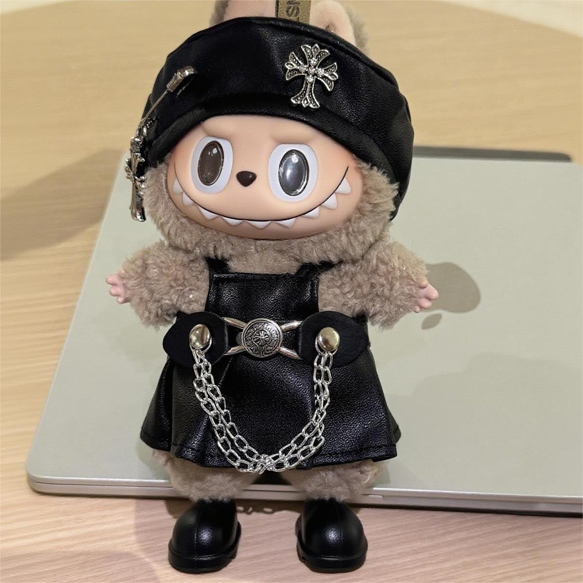 Beret Chrome Hearts Cool Girl Outfit for labubu