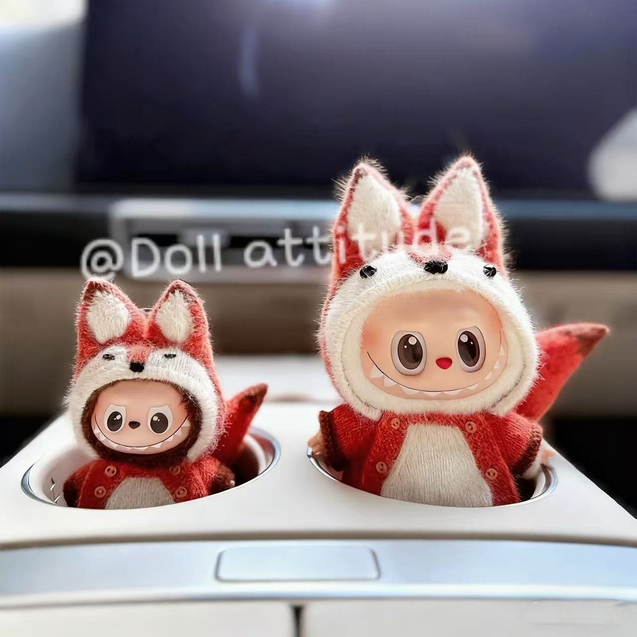 Cute knitted fox set suitable for Laubu 4.0, Labubu 1.0, Labubu3.0 - Image 4