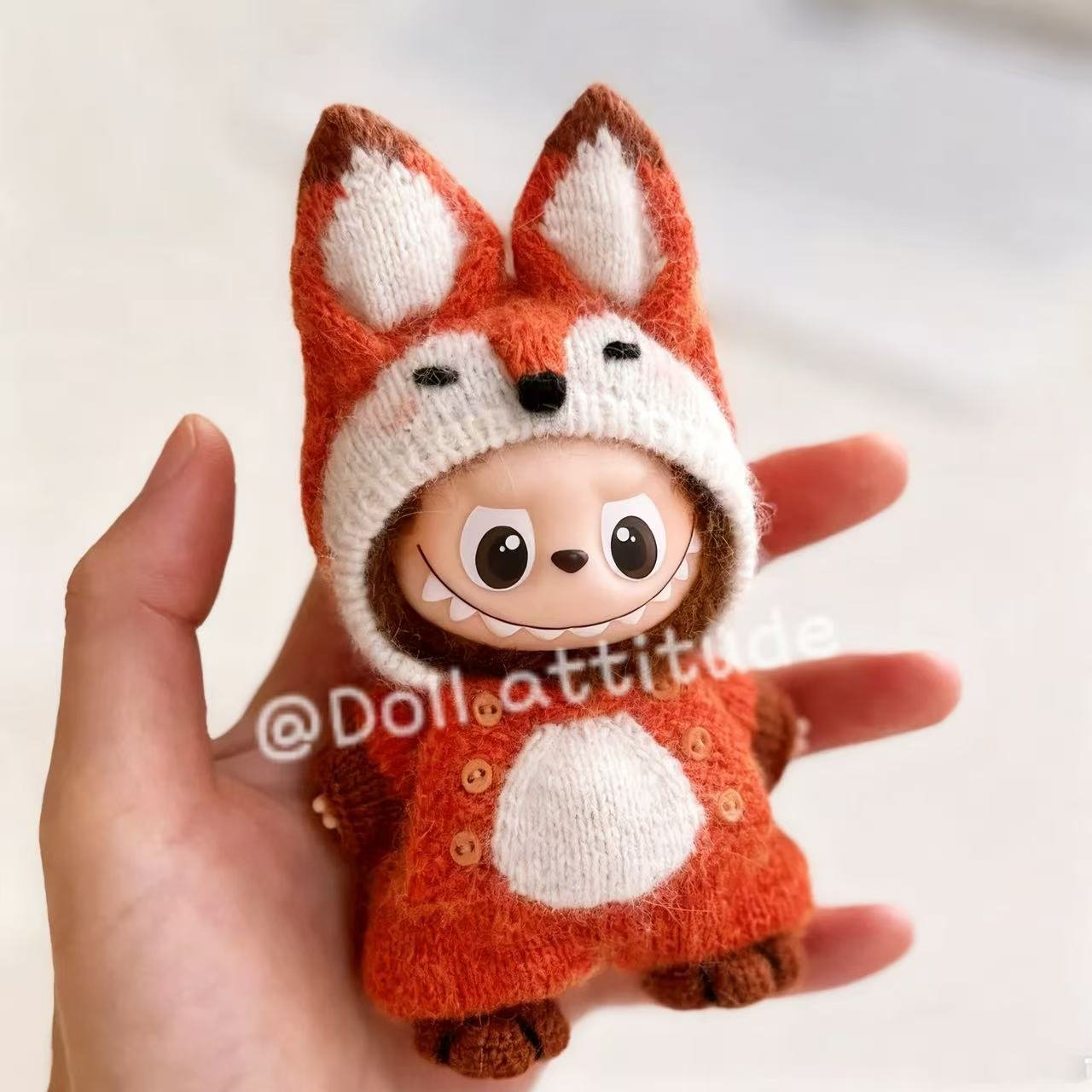 Cute knitted fox set suitable for Laubu 4.0, Labubu 1.0, Labubu3.0 - Image 2