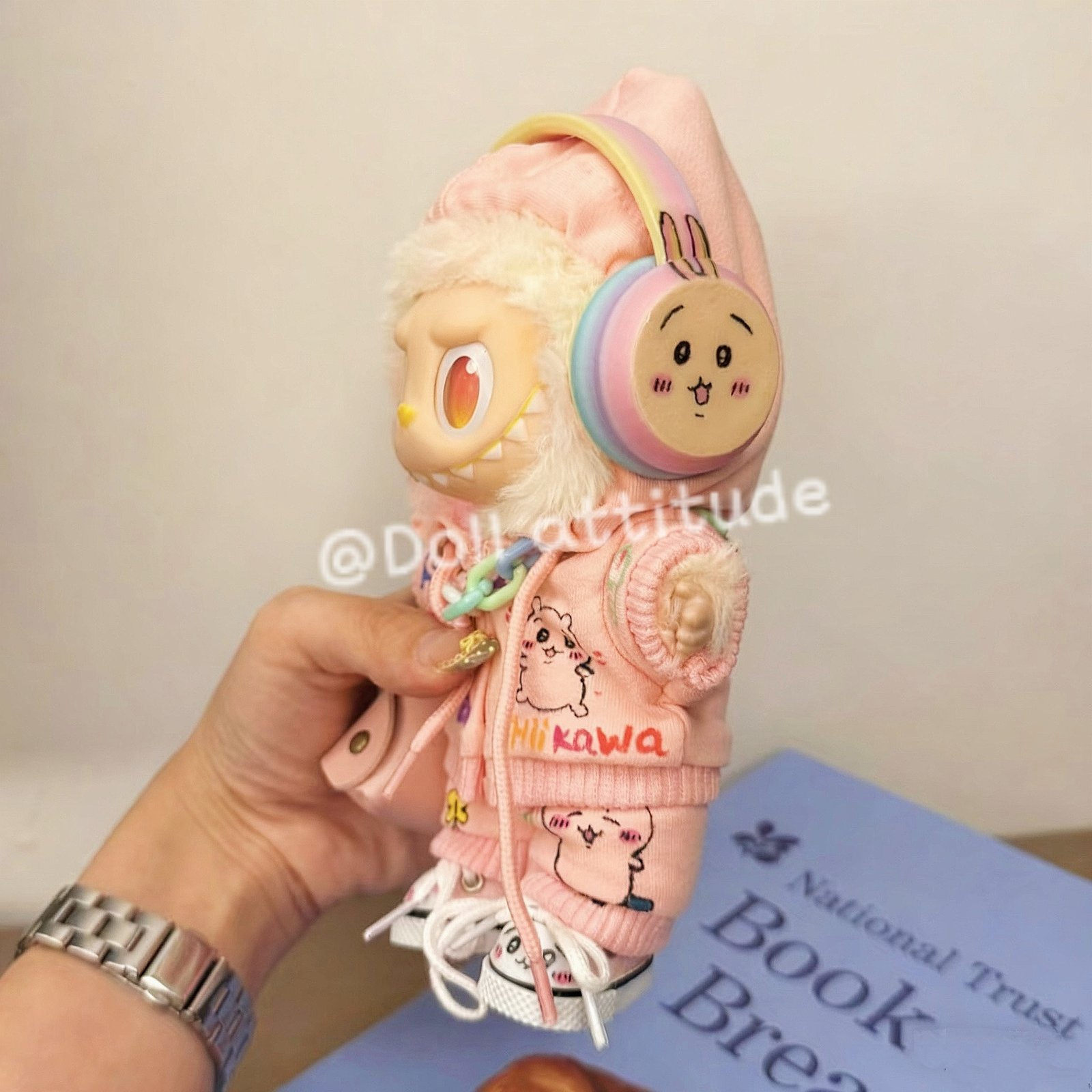 Cute zipper hoodie graffiti for labubu - Image 4