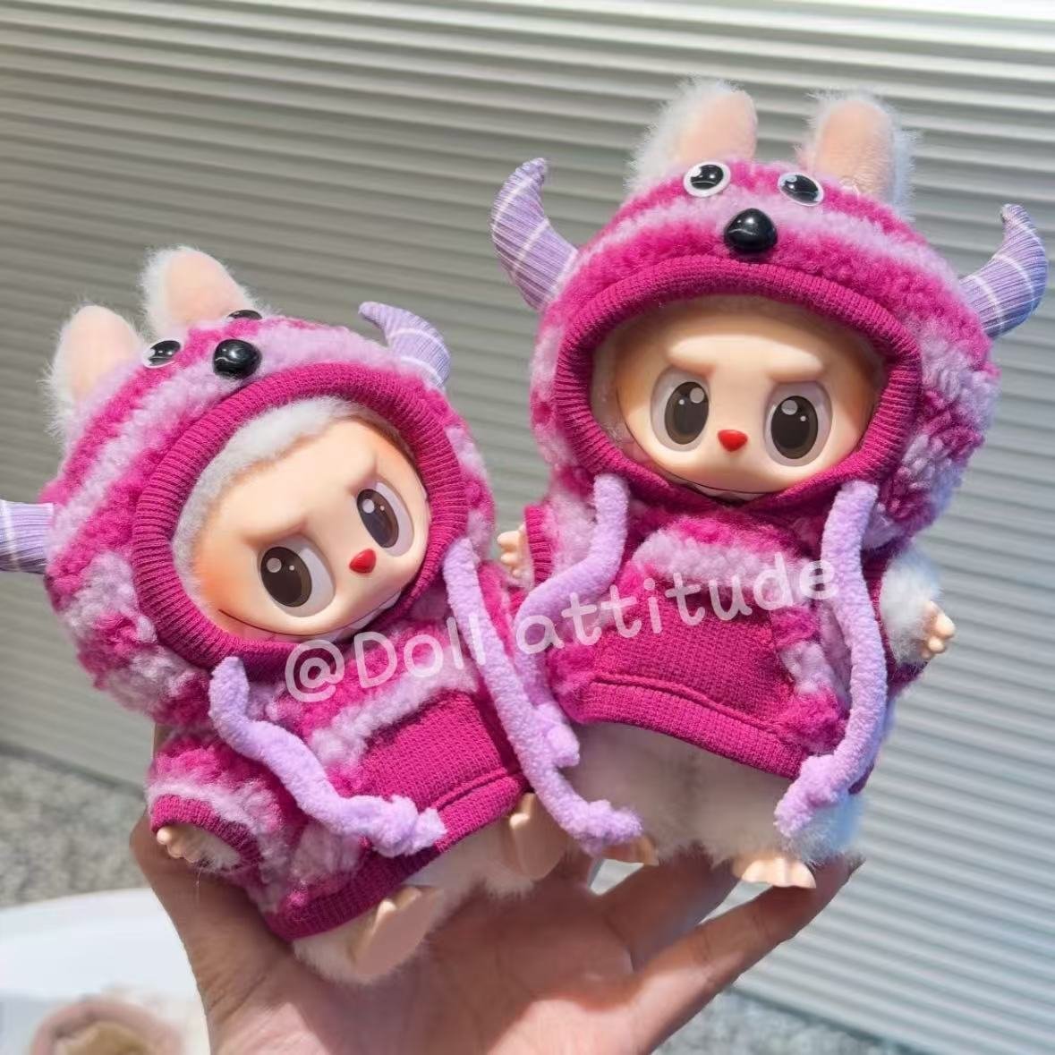 Cute plush sweatshirts for labubu, Skullpanda, and Crybaby - Image 3