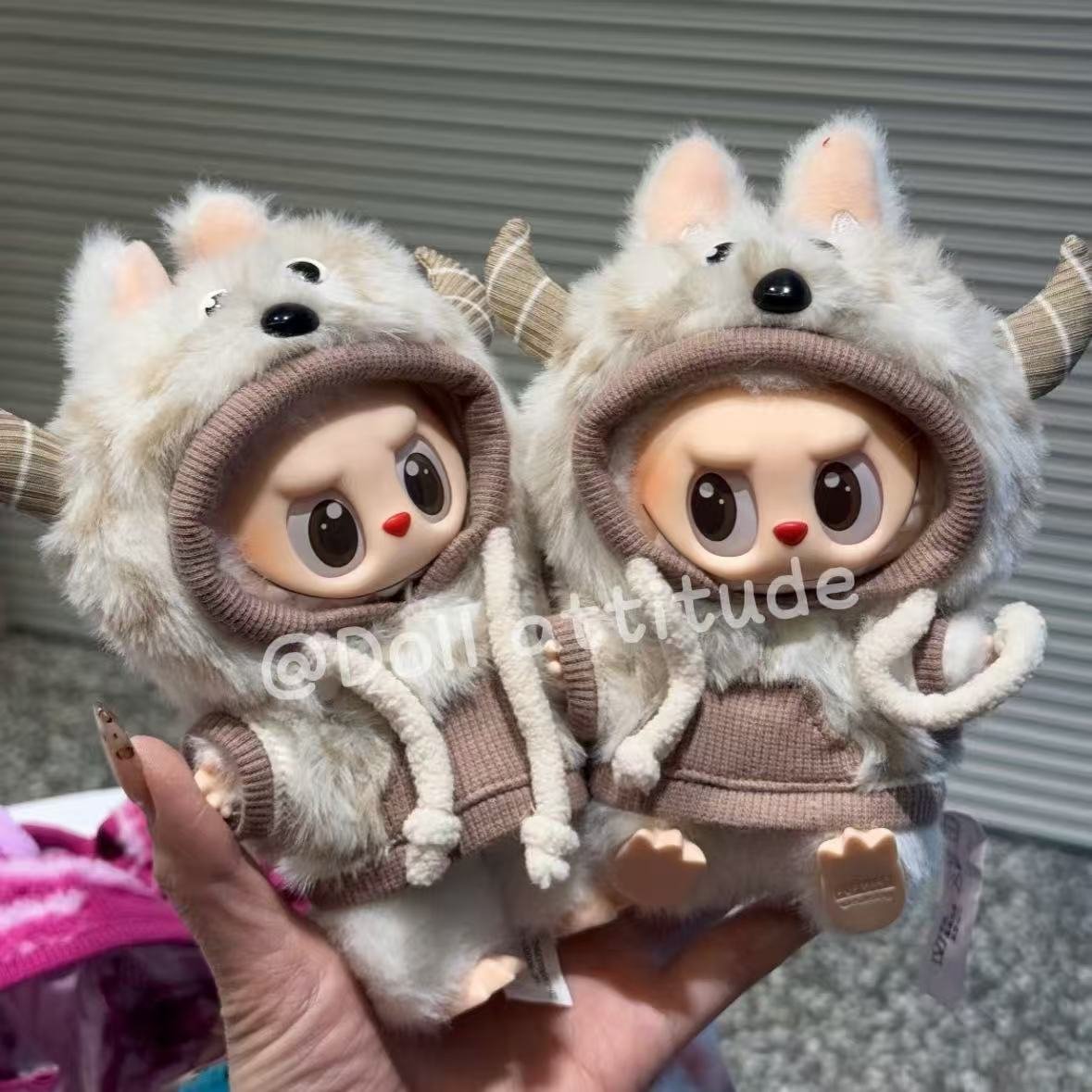 Cute plush sweatshirts for labubu, Skullpanda, and Crybaby - Image 5